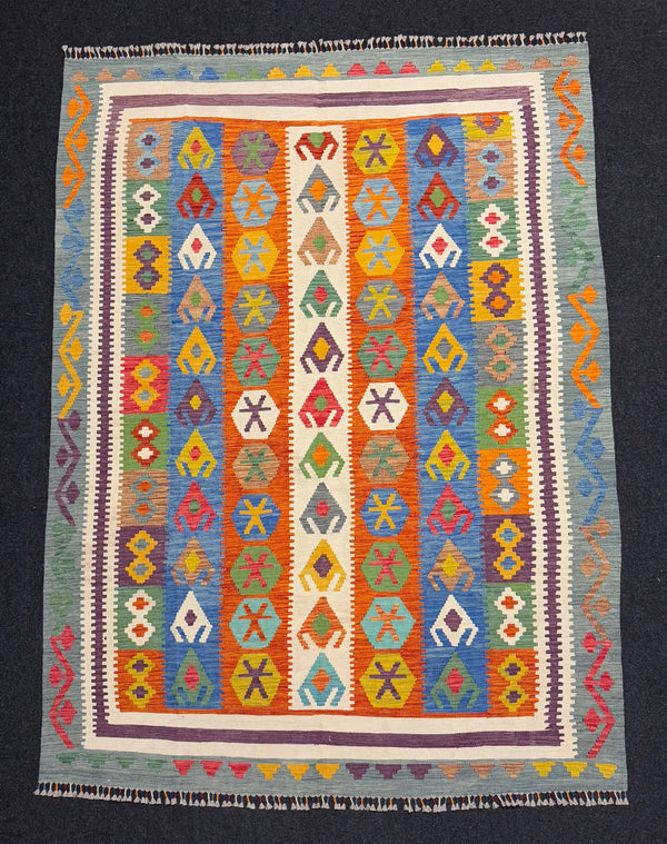 Handvävd Ull kelimmatta - 242 x 176 cm