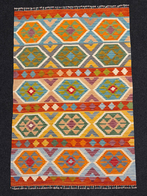 Handvävd Ull kelimmatta - 180 x 120 cm