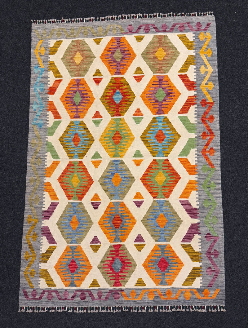 Handvävd Ull kelimmatta - 183 x 123 cm