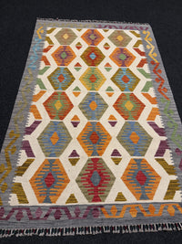 Handvävd Ull kelimmatta - 183 x 123 cm