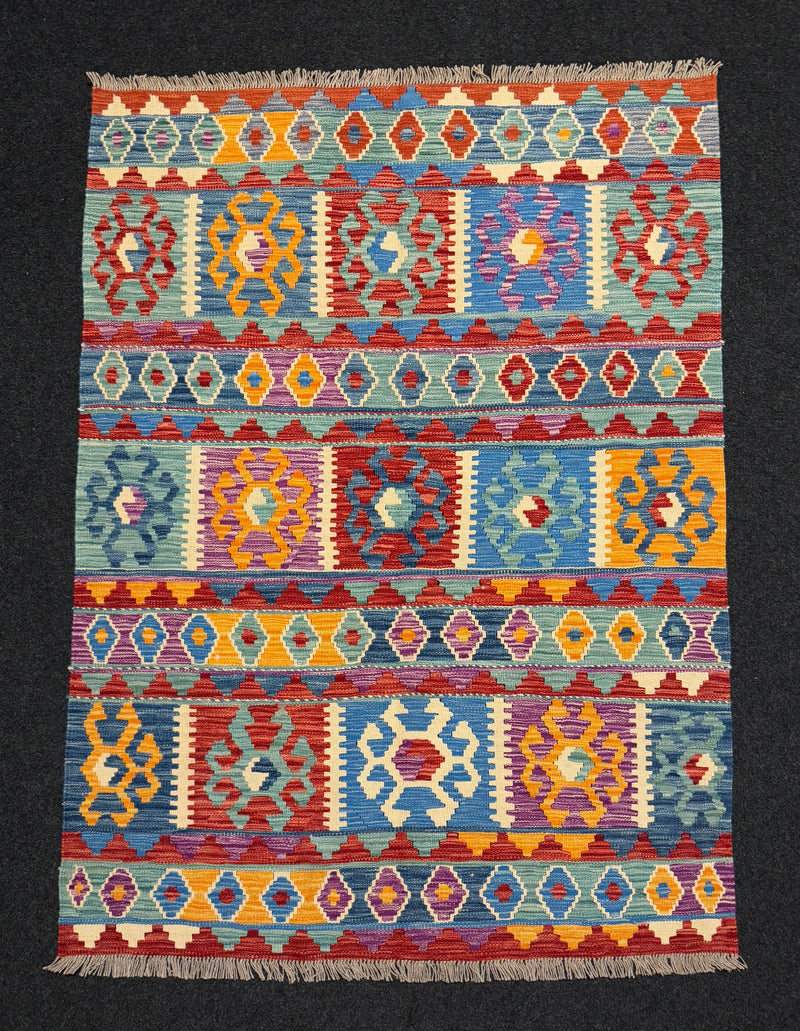 Handvävd Ull kelimmatta - 177 x 129 cm