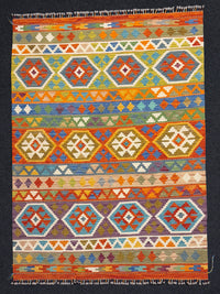 Handvävd Ull kelimmatta - 201 x 148 cm