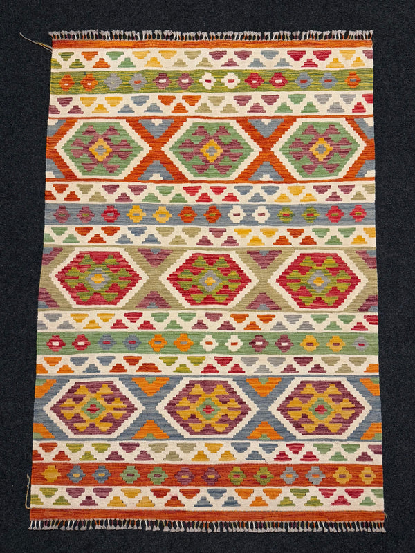 Handvävd Ull kelimmatta - 186 x 127 cm