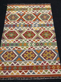 Handvävd Ull kelimmatta - 186 x 127 cm