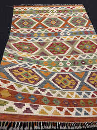 Handvävd Ull kelimmatta - 186 x 127 cm