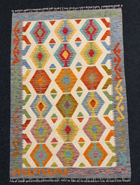 Handvävd Ull kelimmatta - 185 x 124 cm