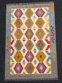 Handvävd Ull kelimmatta - 186 x 123 cm