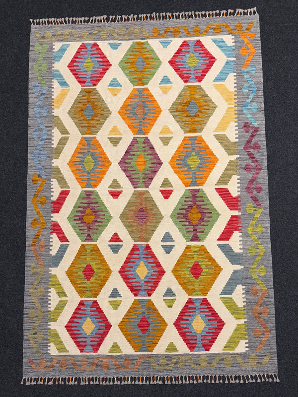 Handvävd Ull kelimmatta - 186 x 123 cm