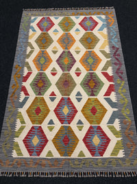 Handvävd Ull kelimmatta - 186 x 123 cm