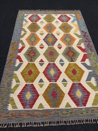 Handvävd Ull kelimmatta - 186 x 123 cm