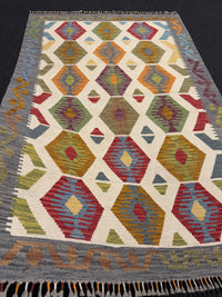 Handvävd Ull kelimmatta - 186 x 123 cm