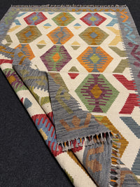 Handvävd Ull kelimmatta - 186 x 123 cm