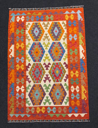 Handvävd Ull kelimmatta - 186 x 128 cm