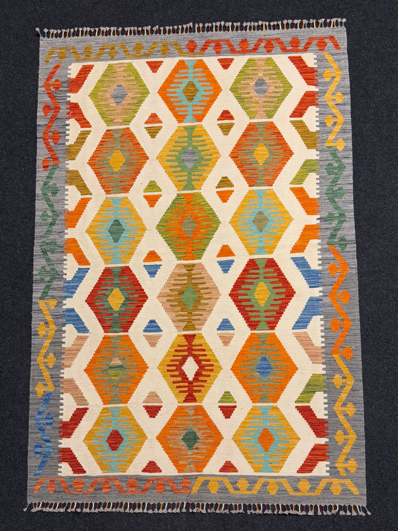 Handvävd Ull kelimmatta - 190 x 125 cm