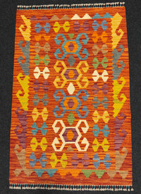 Handvävd Ull kelimmatta - 123 x 80 cm