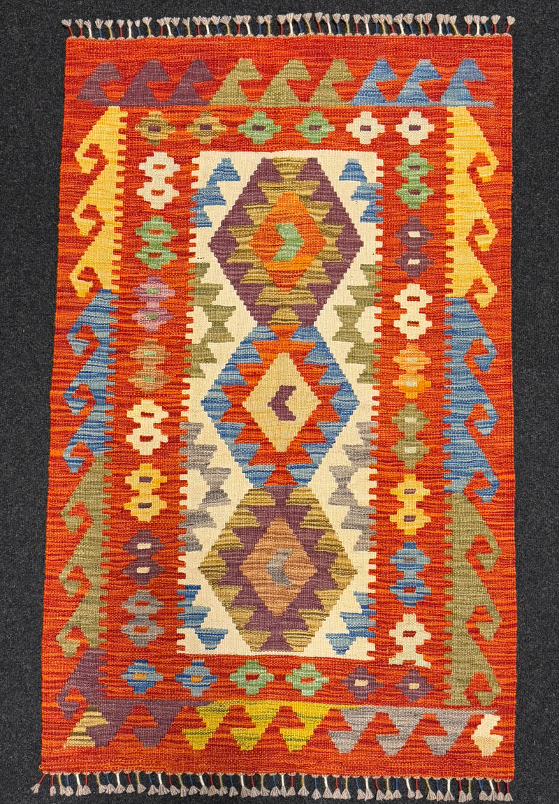 Handvävd Ull kelimmatta - 128 x 80 cm