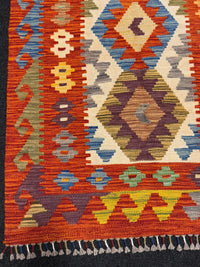 Handvävd Ull kelimmatta - 128 x 80 cm