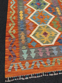 Handvävd Ull kelimmatta - 190 x 84 cm