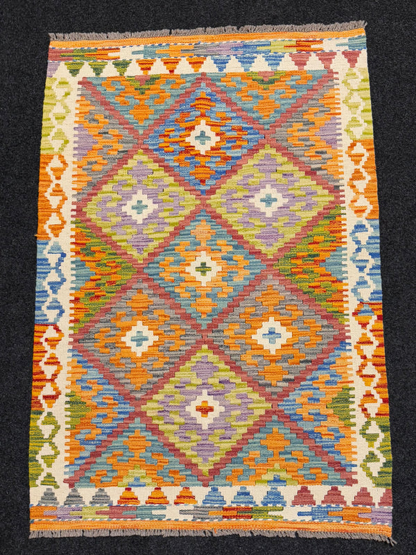 Handvävd Ull kelimmatta - 122 x 84 cm