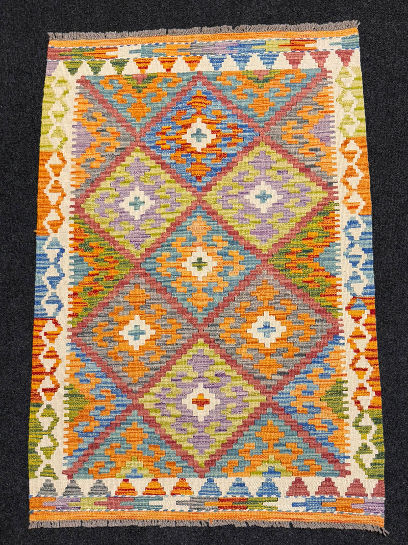 Handvävd Ull kelimmatta - 122 x 84 cm