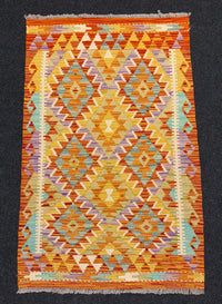 Handvävd Ull kelimmatta - 129 x 79 cm