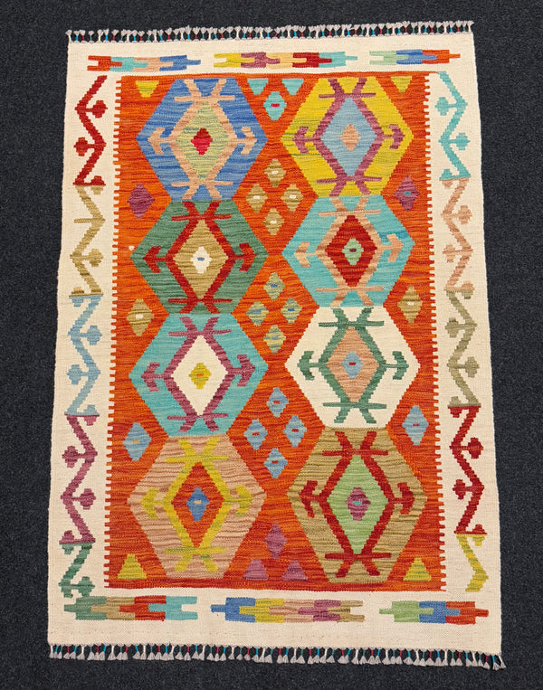 Handvävd Ull kelimmatta - 145 x 101 cm