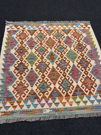 Handvävd Ull kelimmatta - 100 x 102 cm