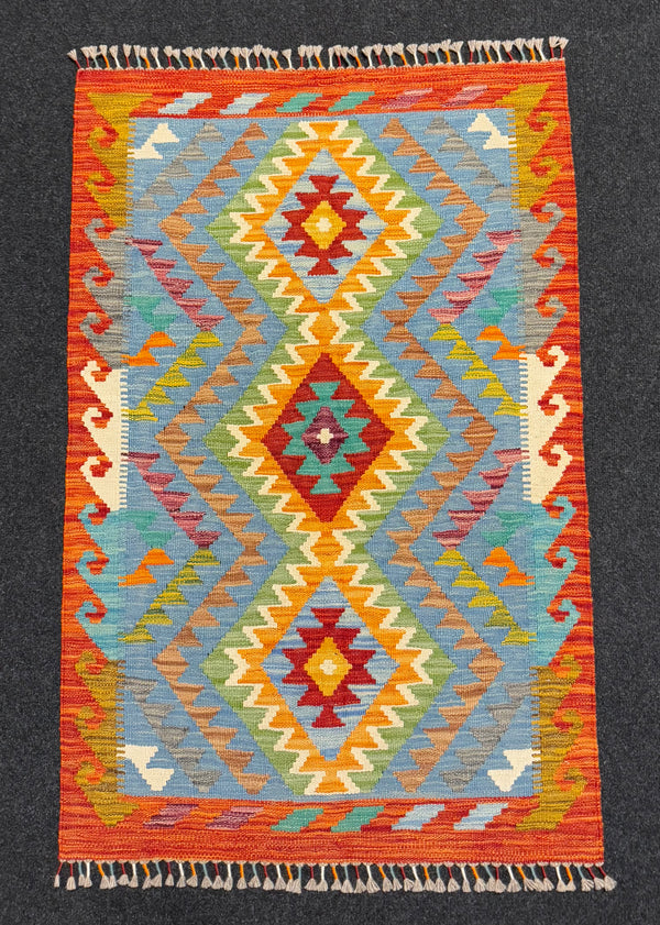 Handvävd Ull kelimmatta - 123 x 79 cm