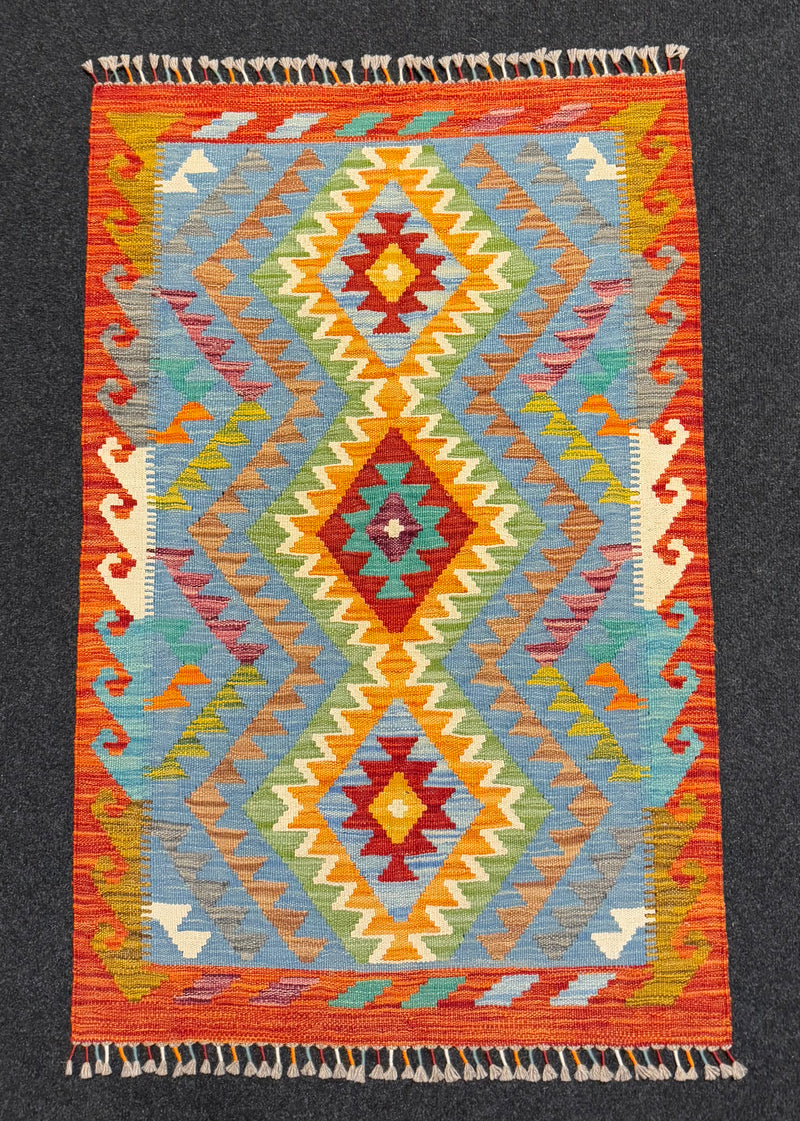 Handvävd Ull kelimmatta - 123 x 79 cm