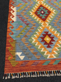 Handvävd Ull kelimmatta - 123 x 79 cm