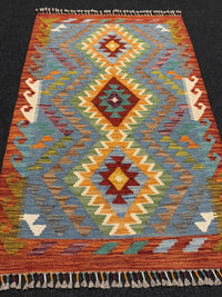 Handvävd Ull kelimmatta - 123 x 79 cm