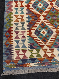 Handvävd Ull kelimmatta - 95 x 98 cm