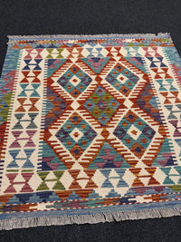 Handvävd Ull kelimmatta - 95 x 98 cm