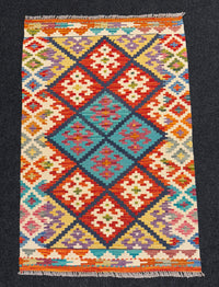 Handvävd Ull kelimmatta - 125 x 83 cm