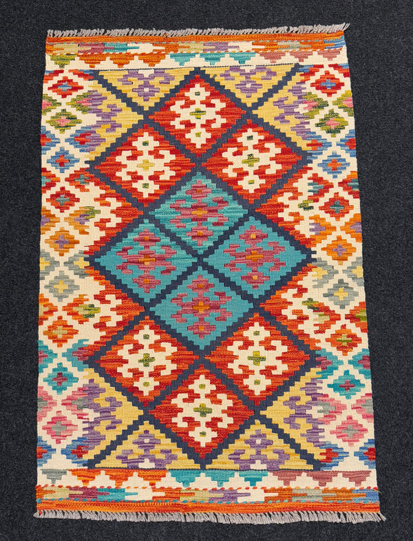 Handvävd Ull kelimmatta - 125 x 83 cm