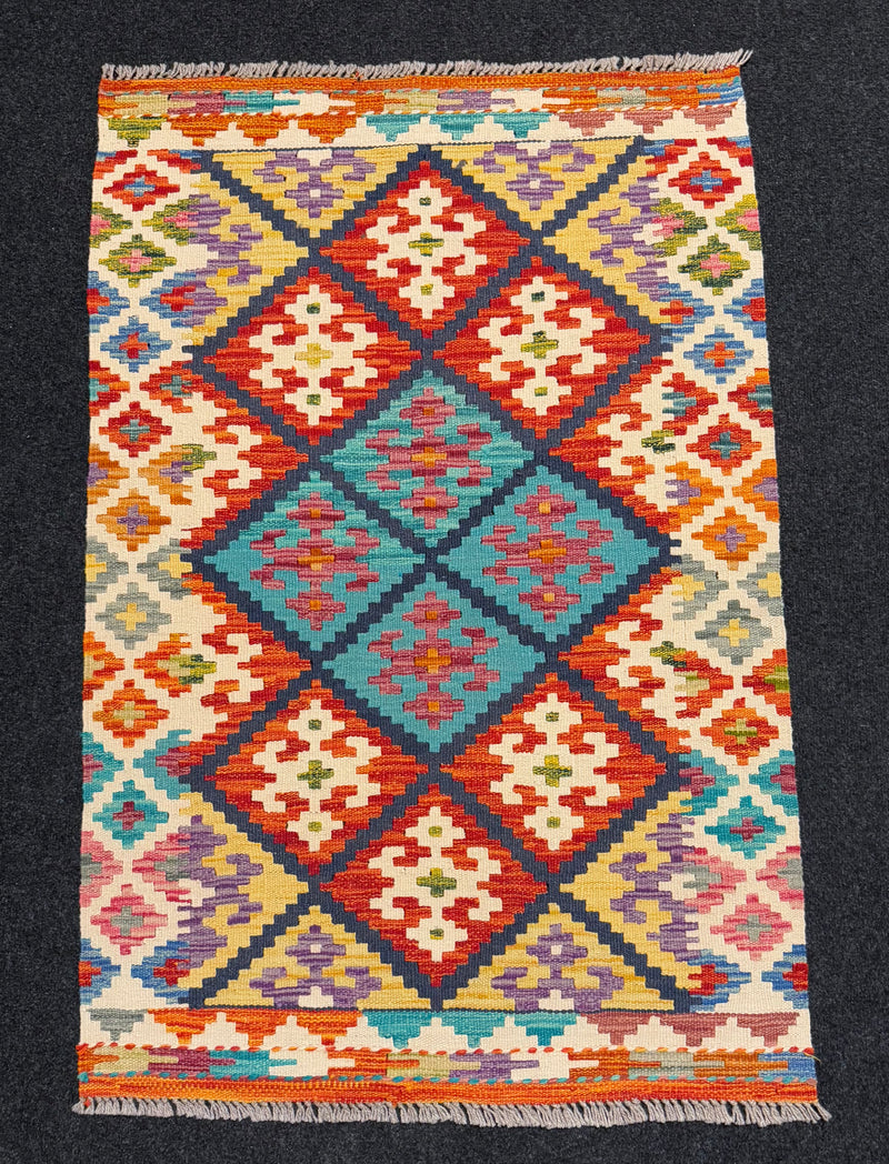 Handvävd Ull kelimmatta - 125 x 83 cm