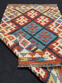 Handvävd Ull kelimmatta - 125 x 83 cm