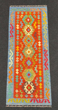 Handvävd Ull kelimmatta - 197 x 79 cm