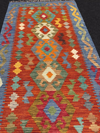 Handvävd Ull kelimmatta - 197 x 79 cm