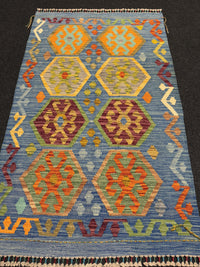 Handvävd Ull kelimmatta - 136 x 84 cm