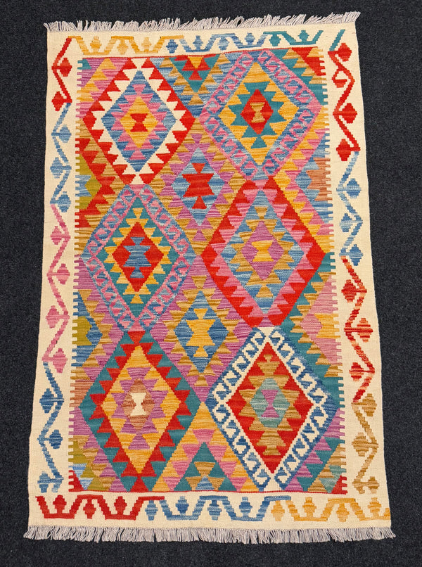 Handvävd Ull kelimmatta - 152 x 98 cm