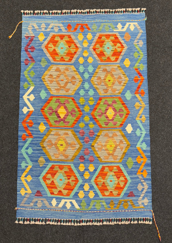 Handvävd Ull kelimmatta - 131 x 82 cm