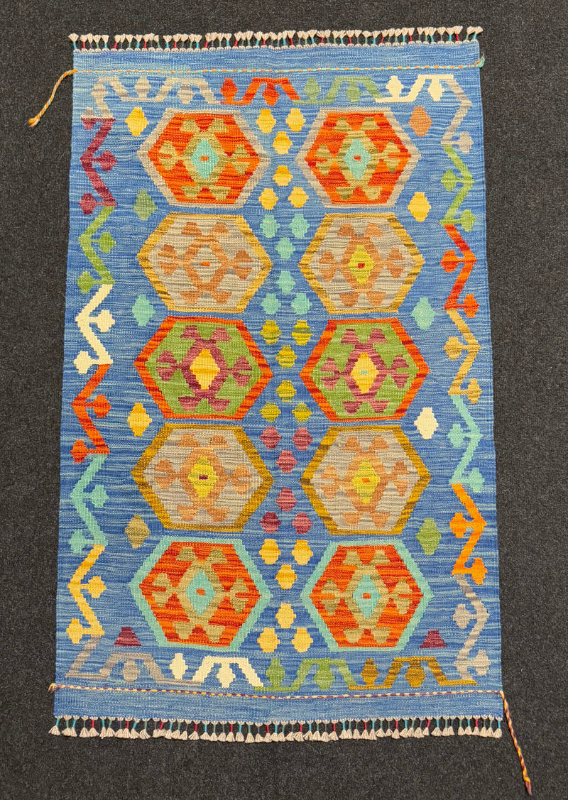 Handvävd Ull kelimmatta - 131 x 82 cm