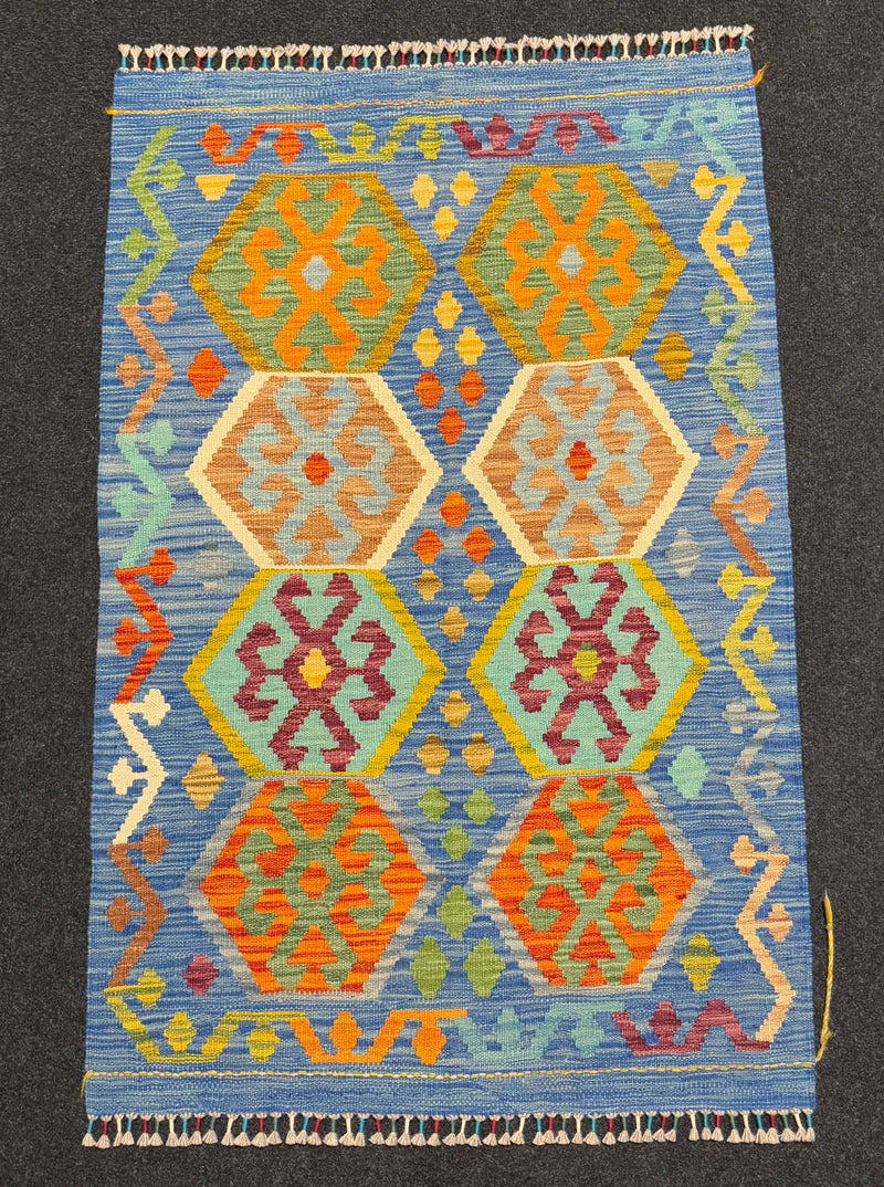 Handvävd Ull kelimmatta - 128 x 81 cm