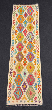 Handvävd Ull kelimmatta - 297 x 81 cm