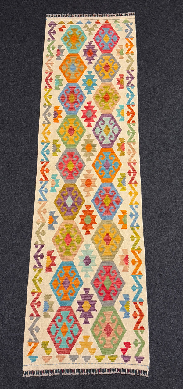 Handvävd Ull kelimmatta - 297 x 81 cm