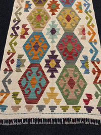 Handvävd Ull kelimmatta - 297 x 81 cm