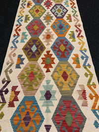 Handvävd Ull kelimmatta - 297 x 81 cm