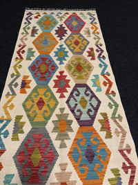 Handvävd Ull kelimmatta - 297 x 81 cm