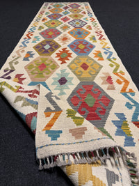 Handvävd Ull kelimmatta - 297 x 81 cm